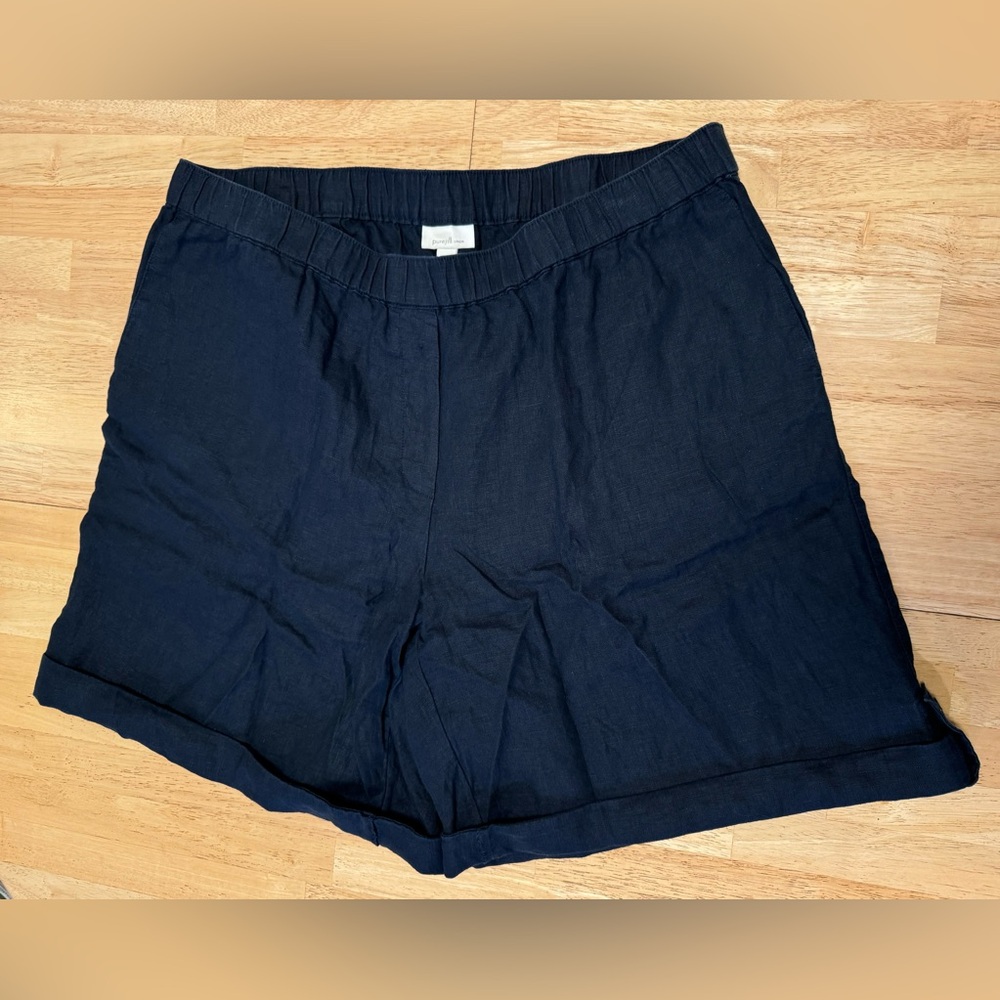J. Jill Womens Navy Blue Linen Shorts, size XL, futs like 2X - Picture 6 of 12